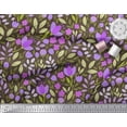 thumbnail image 3 of Soimoi Brown Cotton Duck Fabric Artistic Leaf & Floral Decor Fabric Printed Yard 42 Inch Wide, 3 of 3