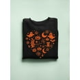 thumbnail image 3 of Halloween Witch and Ghost Heart Design Graphic - Men's Sweatshirt, 3 of 4