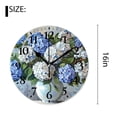 thumbnail image 2 of 16 Inch Wall Clock Battery Operated Silent Clock Decorative for Office, Kitchen, Outdoor, Living Room，Blue Flowers in a Bouquet Floral Pretty, 2 of 4