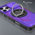 thumbnail image 3 of Case for iPhone 15 Pro with Rotating Metal Stand, MagSafe Magnetic Wireless Charging,Sliding camera casing,Shockproof Dropproof Tough Rugged Protective Case Cover,Purple,For iPhone 15 Pro, 3 of 7