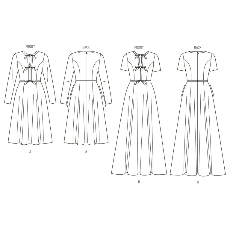 Vogue Sewing Pattern 2044 - Misses' Dress with Sleeve and Length  Variations, Size: Y5 (18-20-22-24-26)