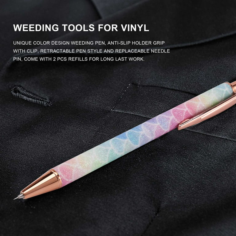 Release Pen Tool Pin Pen Craft Vinyl Release Weeding Tools for Squeegee Out  Bubble HTV Craft Vinyl with Refills 