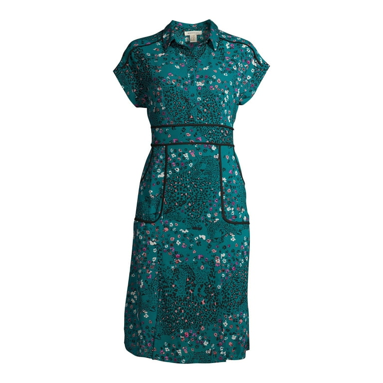 Monteau Juniors Teal Leopard Floral Dress Walmart