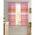 thumbnail image 4 of Pink Orange Boho Sheer Curtains 39 Inch Length 2 Panels Set for Living Room/Bedroom, Vintage Ethnic Tribe Abstract Art Kitchen Curtains Grommet Semi-Sheer Curtains Window Treatments 27.5"x39"x2, 4 of 7