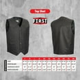 thumbnail image 3 of First Mfg Co - Top Shot - Men's Motorcycle Biker Riding Black Leather Vest - 8X Large, 3 of 3