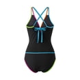 thumbnail image 4 of IYYVV Womens Two Piece Tankini Swimsuits Modest Tummy Control Swim Suits 2026 Neon Full Coverage Bathing Suit Black 2XL, 4 of 5