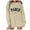 F-Khaki2464, variant on FEIFLY Women's Sweatshirts Letter Print Long Sleeve With Pockets Pullover Breathable Winter Autumn Workout Tops