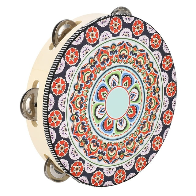 Hand Held Wood Tambourine Rhythm Percussion Tambourine Metal Jingles Musical Educational Instrument for Entertainment