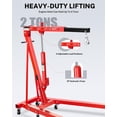 thumbnail image 5 of Lumiparty 2 Ton Folding Engine Hoist, 4400LB Hydraulic Cherry Picker Hoist Lift, Shop Crane with 6 Casters, Telescopic Boom for Lifting Motors, for Garage, Workshop and Repair, Black, 5 of 6