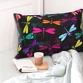 thumbnail image 4 of Pofeuu Colorful Dragonflies Print Polyester Microfiber Plush Pillowcases, Super Soft and Cozy Pillow Case Covers with Envelop Closure（Pillow core not included）-20"x30", 4 of 6