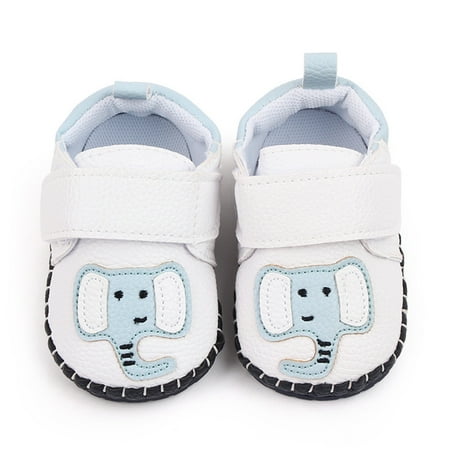 

Christmas Baby Boys Girls Pu Leather Cartoon Walking Sneakers Toddler Rubber Sole First Walkers Cartoon Slippers Crib Shoes