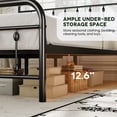 thumbnail image 6 of Einfach Queen Bed Frame, Metal Platform Bed with Vintage Headboard, No Box Spring Needed, Heavy Duty, Black, 6 of 7