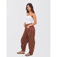 thumbnail image 5 of Lentta Women's Mid Rise Cord Barrel Jeans Casual Baggy Wide Leg Corduroy Cropped Pants with Pockets, 5 of 8