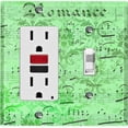 thumbnail image 1 of Metal Light Switch Plate Outlet Cover Green Music Sheet Wallpaper Damask MUS006, 1 of 13