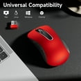 thumbnail image 7 of Wireless Mouse, 2.4GHz with USB Receiver, 1200 DPI Optical Tracking, 5 Buttons,Ambidextrous PC/Mac/Laptop - Red, 7 of 7
