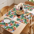 thumbnail image 5 of Blue Red Flower Placemats Set of 6, Green Leaf Tropical Plants Summer Non-Slip Place Mats Washable Table Mats for Kitchen Dining Table Decorations Indoor/Outdoor, 5 of 9