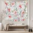 thumbnail image 5 of Pink Floral Tapestry for Bedroom Wall Hanging Tapestry, Spring Pastoral Botanical Leaves Wooden Ceiling Backdrop Tapestries Poster Blanket Wall Decor for Teens Room Living Room Dorm 59" x 90", 5 of 8