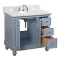 thumbnail image 2 of Bella 36" Bathroom Vanity with Powder Blue Cabinet and Carrara Marble Top, 2 of 5