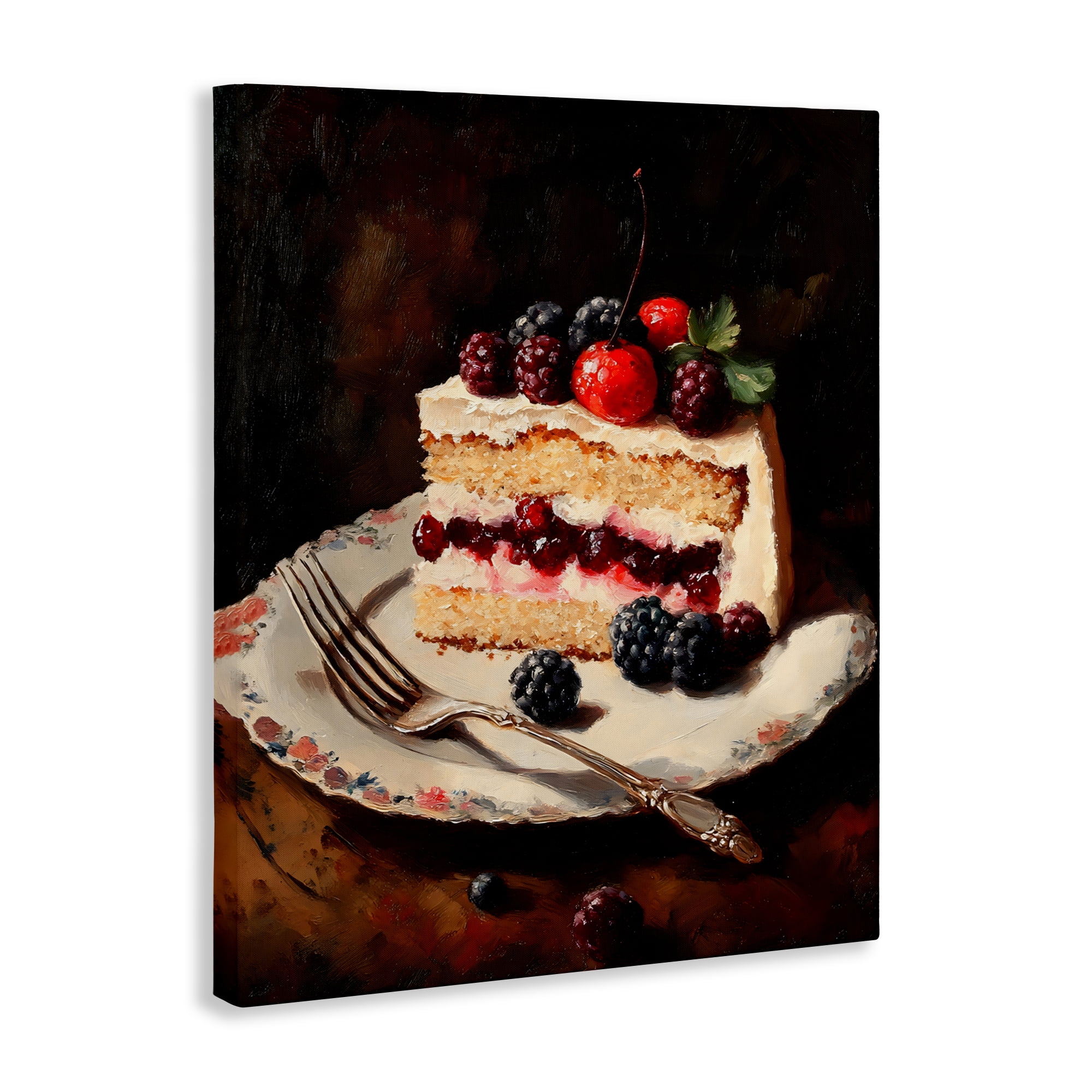 Stupell Industries Berry Topped Cake Slice Canvas Wall Art, design by Franklyn Gregory