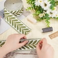 thumbnail image 3 of 10.9Yards Jacquard Ribbon Trim 2.4 Inch Leaf Pattern Jacquard Polyester Ribbons White Green Leaf Jacquard Woven Embroidery Trim for DIY Sewing Crafts Handmade Bag Belts Clothing Decoration for diy, 3 of 9