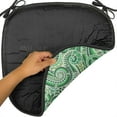 thumbnail image 6 of East Chair Seating Cushion Set of 2, Classic Design Swirl Doodle Floral Illustration Curvy Outline Style Retro, Seat Pads for Office with Anti-slip Backing, 16"x16", Black Green, by Ambesonne, 6 of 7