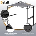 thumbnail image 5 of Gymax 8' x 5' Grill Gazebo Outdoor Double-Tiered Grill Canopy w/ 2 Shelves & 6 Hooks, 5 of 10