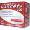 Advocate SterileLancets, 30G, Pull Top, 100 Sterile Lancets