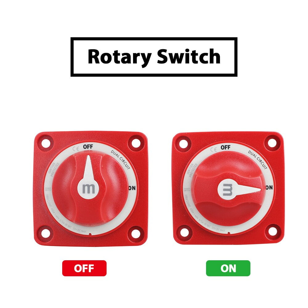 6010 M-Series DC 12-32V 300-450A Battery Switch Isolator Disconnect Rotary Dual Circuit Switch Marine Boat RV Caravan Yacht IP67