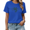 2-Blue, variant on Women Pond Water Ripple Green Frog Bright Yellow Eye Wildlife Graphic S-5XL Short Sleeve White Tops