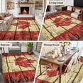 thumbnail image 5 of Area Rug for Living Room, Canada Non-Slip Indoor Large Carpet for Bedroom/Dining Room, Red Maple Leaf Flag Farmhouse Shabby Wooden Grain Washable Low-Profile Rectangle Floor Runner Rugs - 5 x 8 Ft, 5 of 8