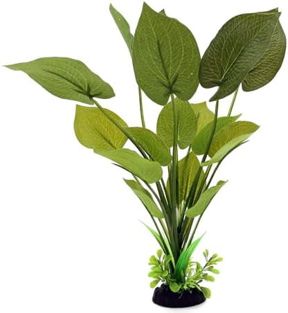 Silk Aquarium Plants, 12 Inch Artificial Silk Plants Decorations for Fish Tank,Aquarium Décor Plastic Plants (Green, 2 Pack)
