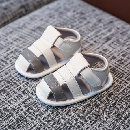 

Baby Boys Color Block Hollow Out Sandals Soft Sole Anti Slip Crib Shoes