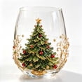 thumbnail image 6 of Christmas Glass Art Cup Christmas Cups Glass Holiday Glassware for Drinks Christmas Drinking Glass Cup for Coffee Juice Cocktails, Xmas Table Decor & Holiday Xmas Gift, 6 of 8