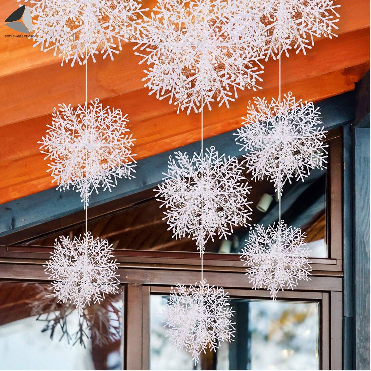 6pcs Snowflake Hanging Ornaments, Creative Christmas Decorations For  Commercial Center, Jewelry Store, Window Display, And Ceiling Decoration