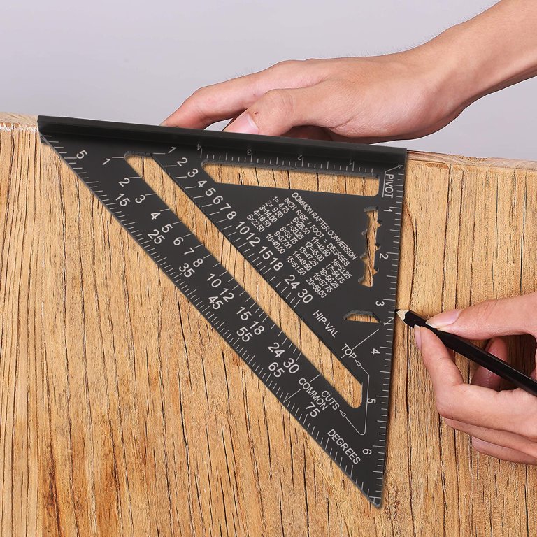 Auniwaig Triangle Ruler Set - 9.84 Inch Plastic Protractor & Angle Ruler, Dual-Side Scale, For Students & Crafts