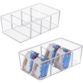 thumbnail image 1 of Paquete de 2 contenedores organizadores de almacenamiento de alimentos, contenedores de plástico transparente para despensa, cocina, refrigerador, organización y almacenamiento de gabinetes, paquetes, 1 of 8