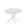 thumbnail image 6 of Cross Leg Round Dining Table, 47.24'' Modern Cross Leg Leisure Table with Two Piece Removable Top and Matte Finish Iron Legs, Coffee Table for Dining Room/ Living Room, 6 of 7