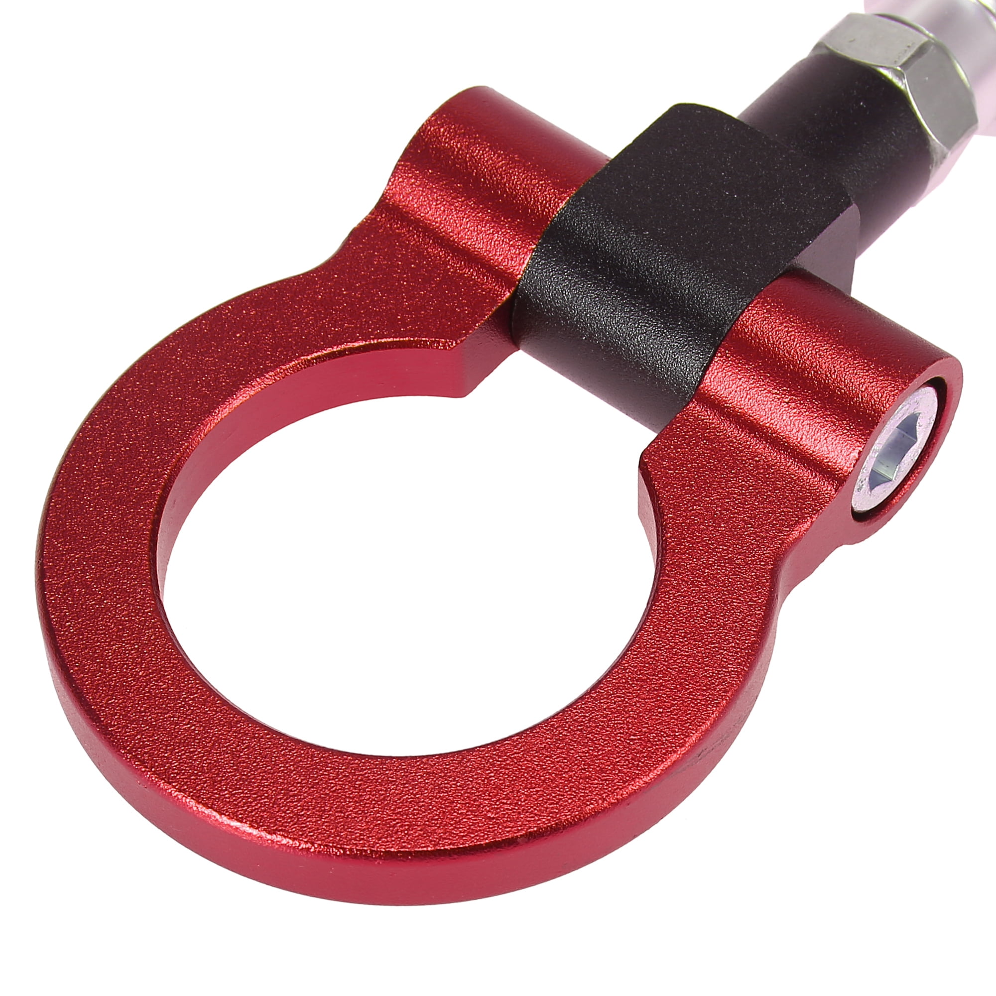 Unique Bargains Red Aluminum Alloy Front Bumper Trailer Ring Eye Towing Tow Hook Screw