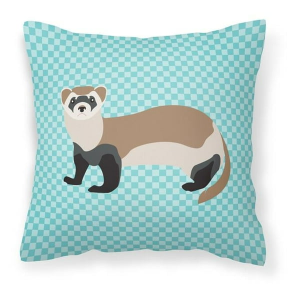 Ferret Blue Check Fabric Decorative Pillow, 18 x 18 in.