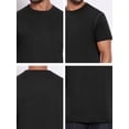 thumbnail image 7 of DARING DIVA Men's Crew Neck Short Sleeve Solid Color Retro Style T-Shirt 2XL Black, 7 of 7