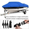 thumbnail image 4 of 210D Trailerable Boat Cover for 17-19ft Boat Beam Width up to 95", Heavy Duty Waterproof Fishing Ski Bass V-Hull Tri-Hull Runabouts Boat Cover Anti UV All Weather Protection, Blue, 4 of 10