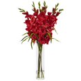 thumbnail image 1 of Grande Gladiole avec Vase Cylindrique en Soie, 1 of 1