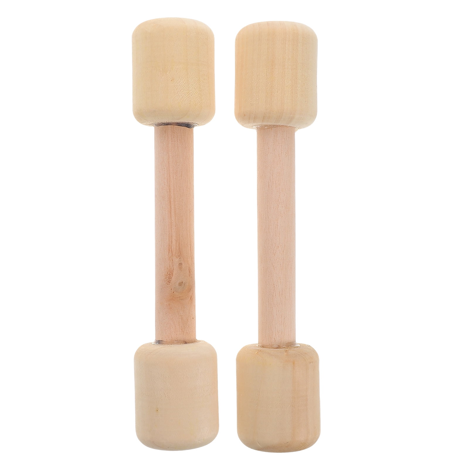 HONMEET 2Pcs Wooden Dumbbells for Kids Physical Activity 7.3X1.4X1.4in