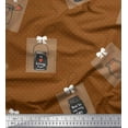 thumbnail image 1 of Soimoi Brown Rayon Fabric Dot,Jar & My Heart Belong To You Text Printed Craft Fabric by the Yard 42 Inch Wide, 1 of 1