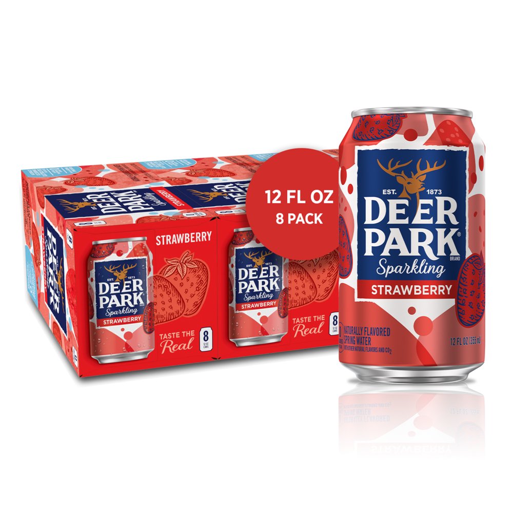 Deer Park Sparkling Water, Strawberry, 12 oz. Cans (24 Count) Walmart
