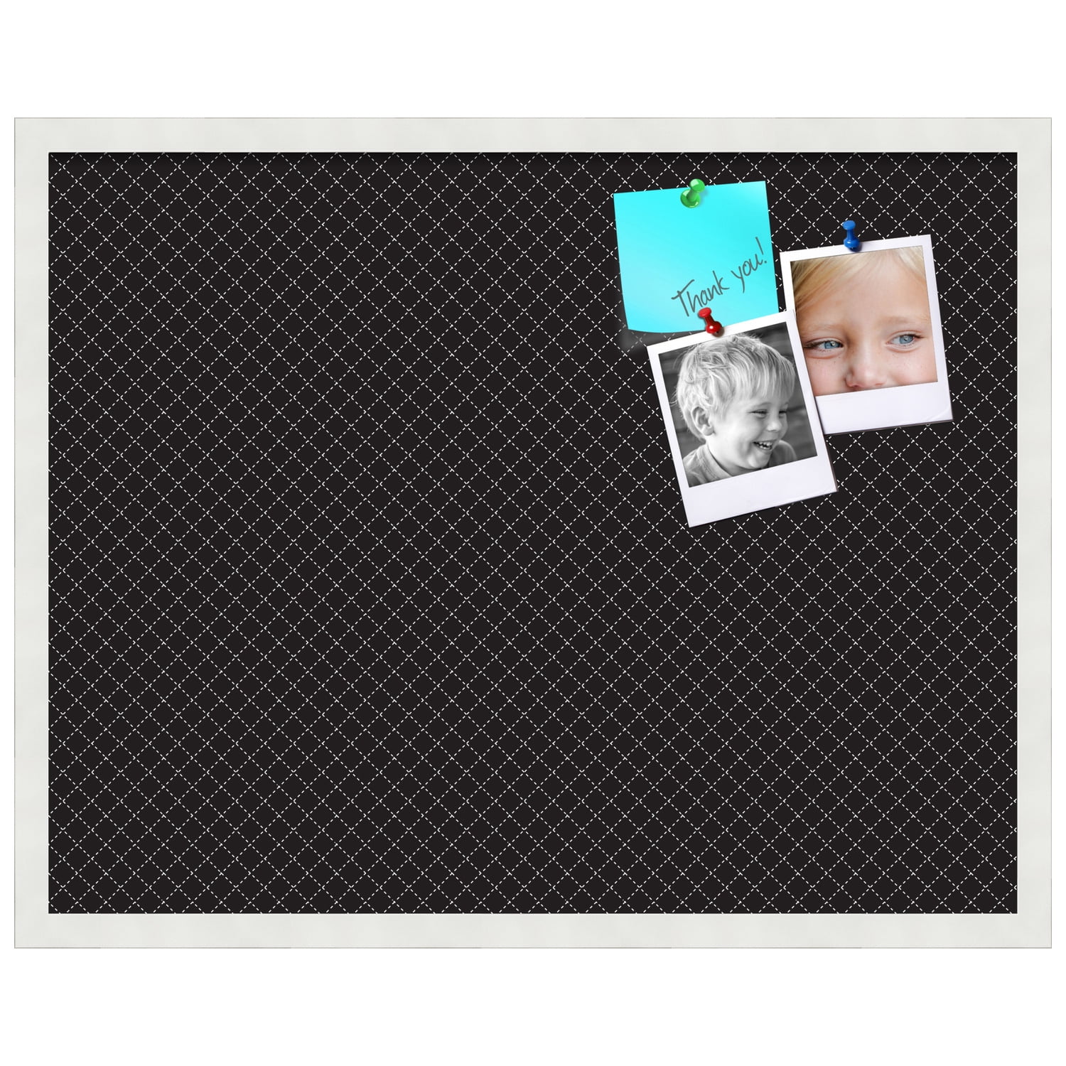 PinPix 28x22 Custom Cork Bulletin Board Black Diamond Poster Board Has a Fabric Style Canvas Finish, Framed in Black Diamond, by ArtToFrames (PinPix-120)