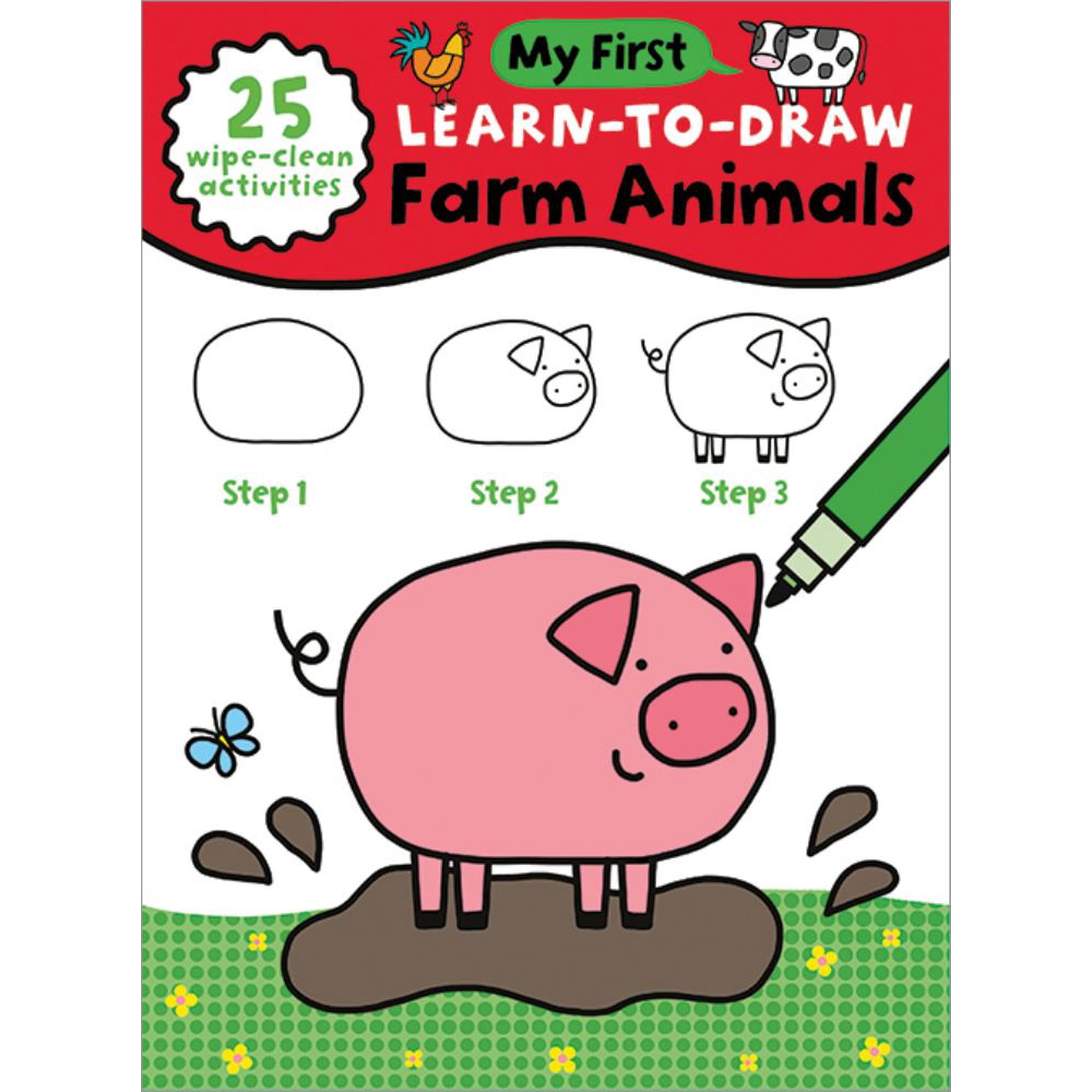 Anna Madin: My First Learn-To-Draw: Farm Animals: (25 Wipe Clean Activities + Dry Erase Marker) (Spiral-Bound)