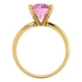 thumbnail image 4 of Clara Pucci 14K Yellow Gold 2.5ct Pink Solitaire Ring for Women, 4 of 8