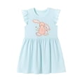 thumbnail image 3 of Rggeeun Toddler Girls Summer Casual Dress Sleeveless Bunny Floral Applique Embroidery Print Playwear Holiday O-Neck Sundress, 3 of 9