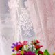 thumbnail image 5 of Cortina transparente para puerta y ventana, panel de cortina, bufandas de tul de gasa con hojas (rosa), 5 of 5